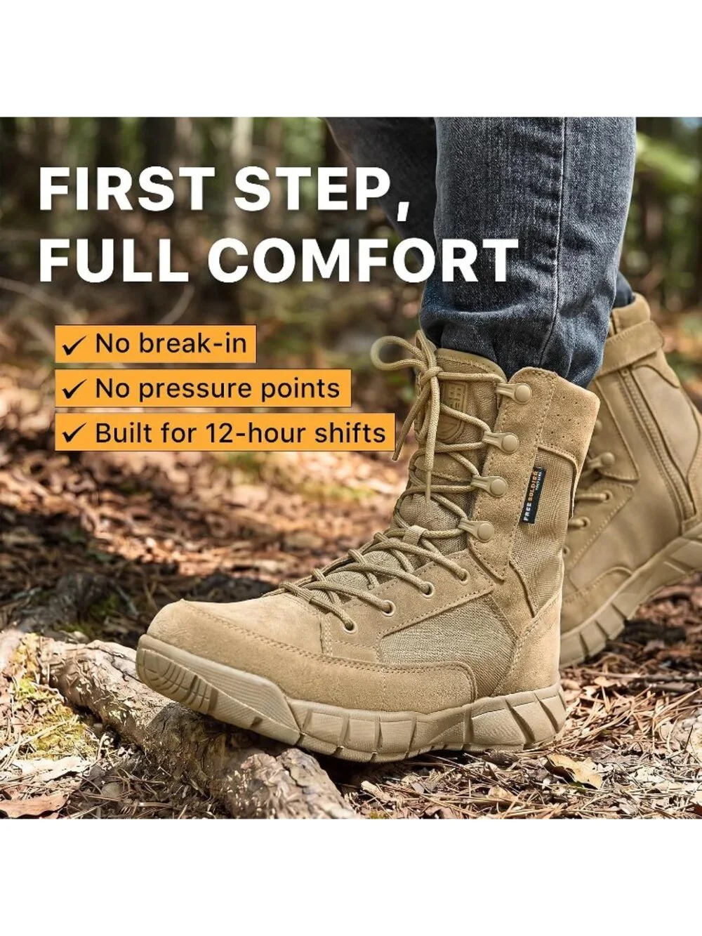Men's Tan Combat Boots Durable Suede Leather Military Army Work Desert Boot